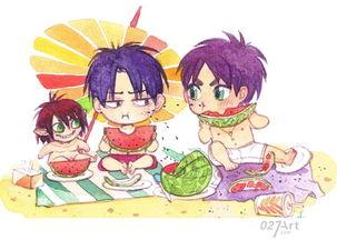 幼儿吃瓜主题画,色彩斑斓的童年画卷